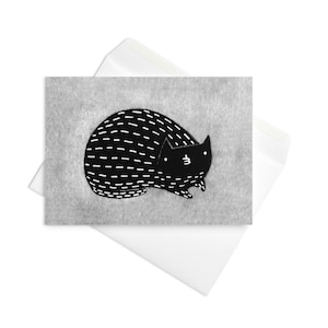BIGLIETTO D'AUGURI Gatto Nero Kawaii Gattino Bizzarro Inviti Stravaganti Carini Gotici Inaugurazione della Casa Stregata Gotico Divertenti Biglietti di Compleanno Regalo per Amante dei Gatti