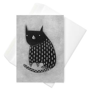 CARTE DE VUX Chat noir Kawaii Kitty excentriques et fantaisistes Invitations Goth mignon pendaison de crémaillère sorcière gothique drôle cartes d'anniversaire cadeau pour amoureux des chats