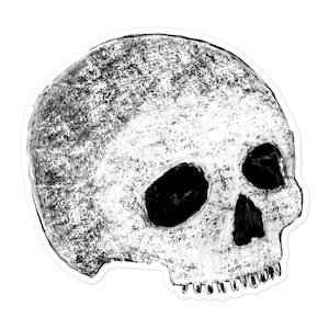 VINYL STICKER Skull Human Skeleton Folk Art Housewarming Birthday Gifts Horror Creepy Weird Stuff Goth Punk Emo Gothic Witchy Spring Gifts