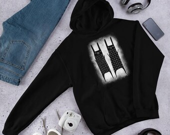 FELPA CON CAPPUCCIO CLASSICA Maglione Mostro Coniglio Arte Popolare Regali di Compleanno Maglione Stravagante Strano Divertente Gotico Coniglietto Inquietante Carino Criptide