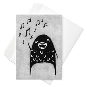 CARTE DE VUX Monstre d'opéra chantant de la musique Art folklorique Chanteur Cartes Insolites fantaisistes Cadeaux de pendaison de crémaillère Cadeau d'anniversaire drôle Cadeaux de musicien