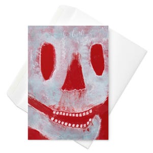 BIGLIETTO D'AUGURI Cranio umano Anatomia Goblincore Dark Academia Arte popolare Estetica Carta Ossa Disegno Punk Scheletro Gotico Horror Strano Stregone