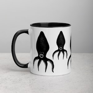 11oz COFFEE MUG Squid Monster Kawaii Folk Art Housewarming Birthday Gift Funny Creepy Cute Weird Quirky Tea Ceramic Horror Cryptid Witchy