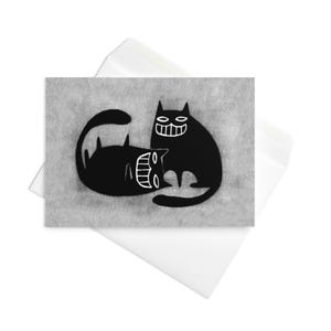 CARTE DE VUX Chat noir Kawaii Kitty excentriques et fantaisistes Invitations Goth mignon pendaison de crémaillère sorcière gothique drôle cartes d'anniversaire cadeau pour amoureux des chats