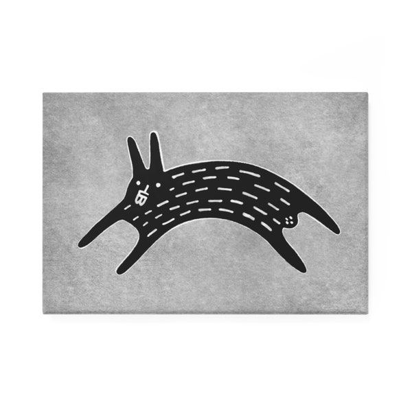 METAL FRIDGE MAGNET Black Rabbit Housewarming Gifts Birthday Cool Kitchen Stuff Emo Gothic Punk Folk Art Witchy Creepy Weird Goth Bunny
