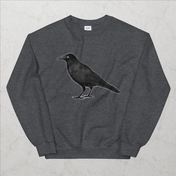 SWEATSHIRT Crow Sweater Dark Academia Folk Art Print Birthday Gifts Weird Gothic Jumper Creepy Corvid Raven Bird Sweaters Goth Bird Corvid