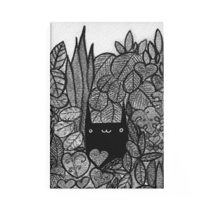 IMÁN DE METAL PARA NEVERA Gato negro Plantas de jardín Botánico Divertido Imán de gato Gótico Oscuro Academia Brujería Regalo de cumpleaños Extraño Gótico Inauguración de la casa