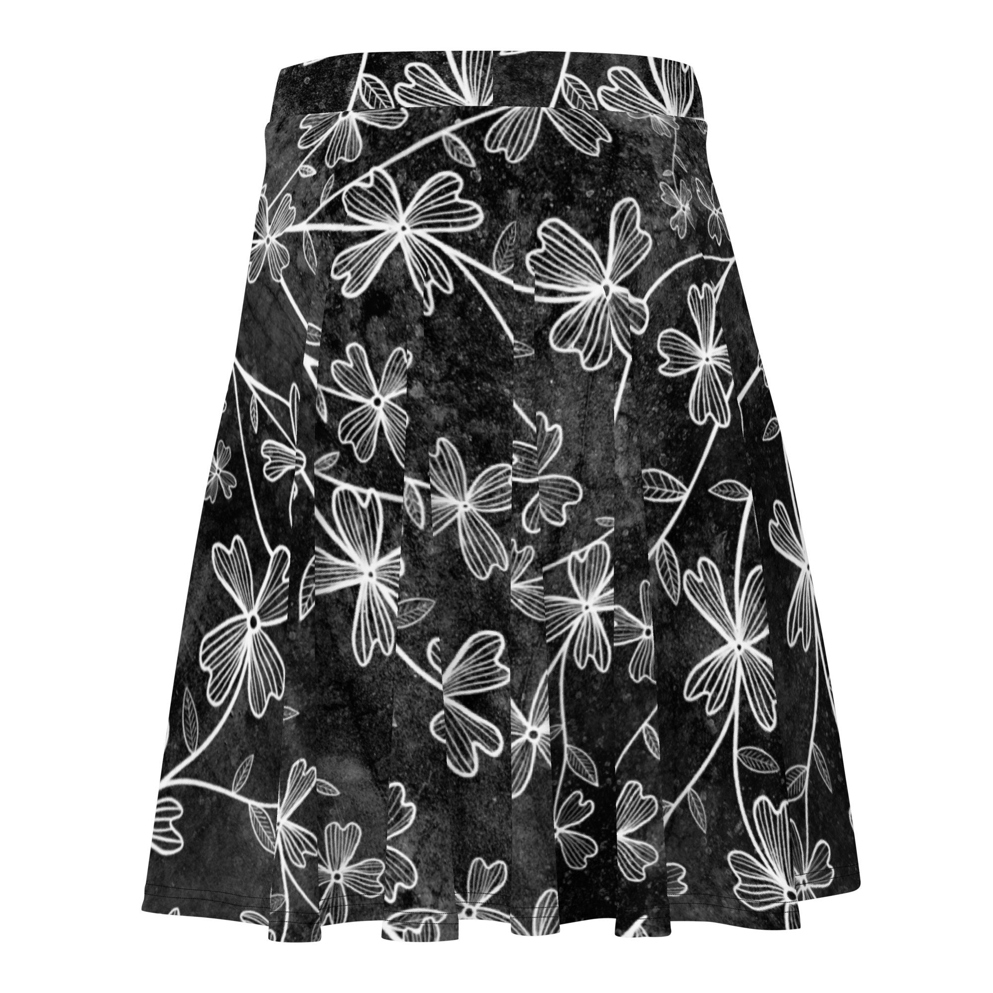Dogwood Flowers Skater Skirt, Women's Skater Skirt