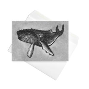 CARTE DE VOEUX Baleine dessin océan mer nautique animal marin original lunatique art populaire pendaison de crémaillère cartes d'anniversaire cadeaux de printemps