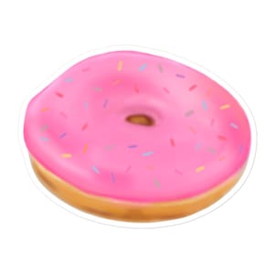VINYL STICKER Pink Donut Baking Cooking Cottagecore Bakery Folk Art Chef Birthday Housewarming Gift Food Stickers Pastry Chef Art Baker
