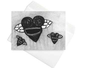 GREETING CARD Doom Flies Monster Birthday Card Whimsical Funny Gothic Weird Cute Penpal Weirdcore Housewarming Gift Goth Quirky Gifts Gothic