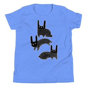 KIDS T-SHIRT Youth Short Sleeve Tee Kid&#39;s Rabbit Art Bunny Birthday Gift Childrens Gifts Quirky Weird Three Black Rabbits Spring Gifts