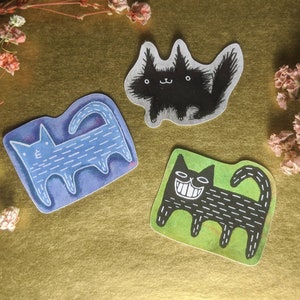 PAPIER STICKER Katze Folk Art Miniatur Sammlerstück Niedlich Illustration Lustige Geburtstag Geschenke Schräge Sachen Einweihungsparty Papier Schreibwaren Sammelalbum