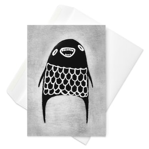 CARTE DE VOEUX Carte d'anniversaire drôle monstre faire-parts fantaisiste mignon gothique bizarre correspondant cadeau de pendaison de crémaillère goth cadeaux de printemps originaux