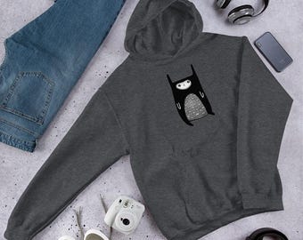 CLASSIC HOODIE Monster Sweater Hood Sweatshirt Pocket Folk Art Goth Birthday Witchy Emo Punk Weird Rabbit Horror Creepy Gothic Jumper