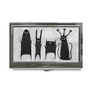 BUSINESS CARD HOLDER Monster Office Gifts Dark Academia Quirky Whimsical Alien Gothic Birthday Housewarming Horror Goth Punk Emo Goblincore