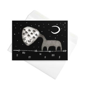 CARTE DE VOEUX Monstre paysage surréaliste Globes oculaires Art populaire original Goth fantaisiste Cadeaux d'anniversaire Alien étrange pendaison de crémaillère paysage gothique