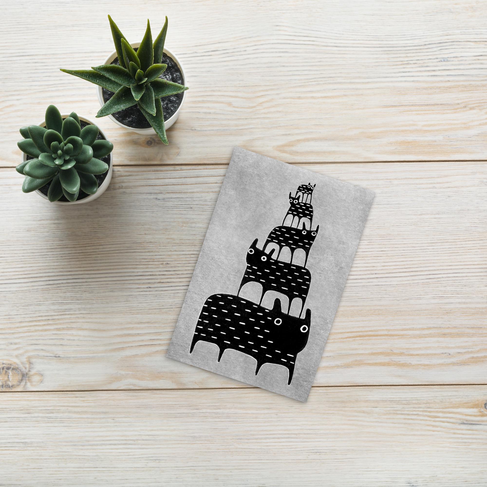 4 Stack Capybara 4x6 ART PRINT POSTCARD Capybara Stack Weirdcore Guinea Pig Funny Folk ...