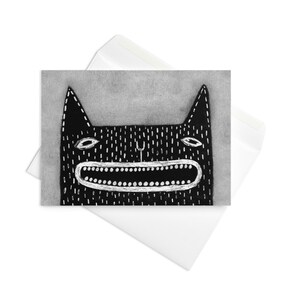 CARTE DE VUX Chat noir Kawaii Kitty excentriques et fantaisistes Invitations Goth mignon pendaison de crémaillère sorcière gothique drôle cartes d'anniversaire cadeau pour amoureux des chats