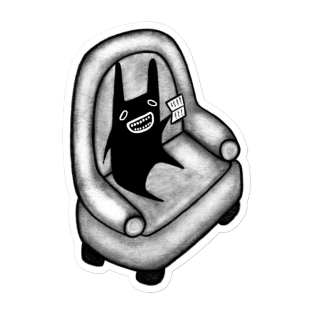 VINYL STICKER Reading Rabbit Book Monster Kawaii Bunny Funny Birthday ...