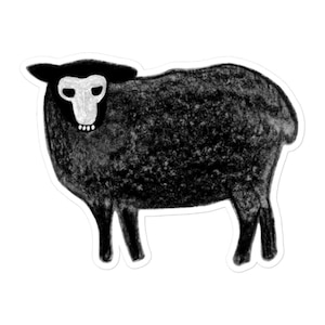 VINYL STICKER Black Sheep Skull Dark Academia Gothic Phone Decals Water Bottle Car Stickers Birthday Gift Gothic Witchcore Creepy Weird Goth