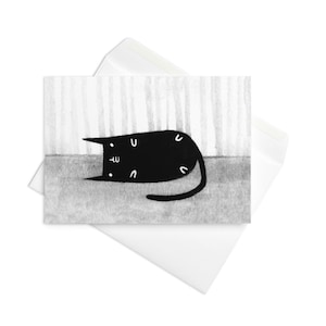 CARTE DE VUX Chat noir Kawaii Kitty excentriques et fantaisistes Invitations Goth mignon pendaison de crémaillère sorcière gothique drôle cartes d'anniversaire cadeau pour amoureux des chats