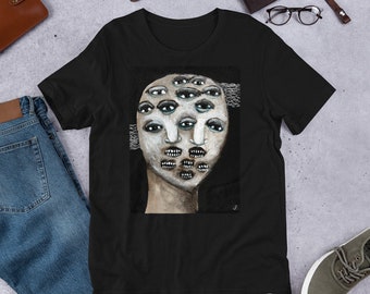 STRAIGHT CUT T-SHIRT Monster Shirt Whimsical Cryptid Folk Art Print Quirky Cute Birthday Goth Housewarming Funny Weird Gifts Creepy Gothic