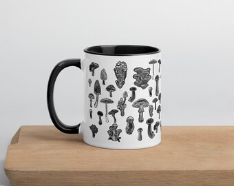 11oz COFFEE MUG Mushrooms Folk Art Housewarming Birthday Gift Forest Illustration Cool Weird Stuff Quirky Tea Gift Ceramic Best Friend Gift