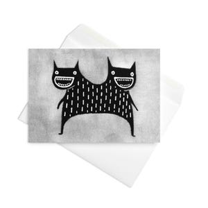 Carte d'anniversaire monstre kawaii, faire-parts extraterrestre fantaisiste, gothique étrange, cadeau de pendaison de crémaillère mignon, cadeaux de printemps originaux gothiques