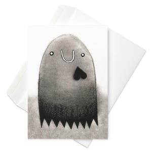 CARTE DE VUX Mignon fantôme monstre Kawaii carte d'anniversaire Invitations fantaisiste hanté fantasmagorique gothique cadeau de pendaison de crémaillère Goth cadeaux de printemps insolites
