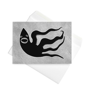 CARTE DE VUX Squid Monster Kawaii carte d'anniversaire drôle Invitations Gothique lunatique Bizarre Cadeau de pendaison de crémaillère mignon Cadeaux originaux Goth