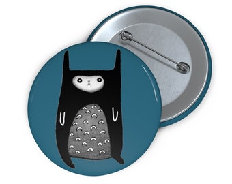 BUTTON Kaninchen Monster Button Volkskunst Goth Geburtstag Housewarming Geschenke gruselig niedlich Gothic Häschen Geschöpfe lustig seltsam Cryptid Emo