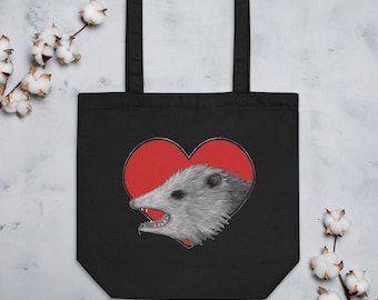 COTTON TOTE BAG 'Possum Cottagecore Dark Academia Goblincore Opossum Shopping Bag Animals Funny Gifts Creepy Weird Aesthetic Goth Birthday