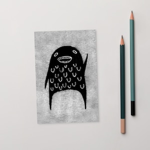 10x15cm KUNSTDRUCK POSTKARTEN Monster Kawaii Volkskunst Schräge Brieffreundschaft Geschenk skurril Einweihungsparty Einzugskarte Gruselige Goth Geburtstagsgeschenke Gothic