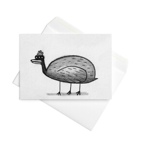 Carte de voeux, poulet monstrueux, art folklorique kawaii, carte animal mignon, dessin d'oiseau, cadeau d'anniversaire bizarre, effrayant et bizarre, pendaison de crémaillère