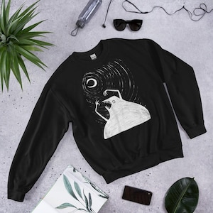 CLASSIC SWEATSHIRT Monster Moon Sweater Goblincore Goth Jumper Cottagecore Folk Art Dark Academia Witchy Birthday Gift Weird Gothic Punk Emo