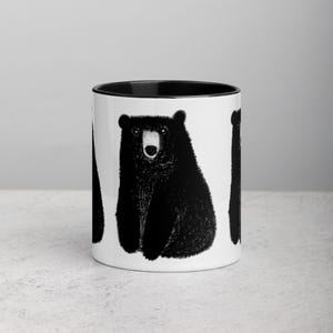 11oz COFFEE MUG Black Bear Folk Art Quirky Tea Lover Housewarming Cottagecore Whimsical Forest Teddy Grizzly Bear Birthday Gift Christmas