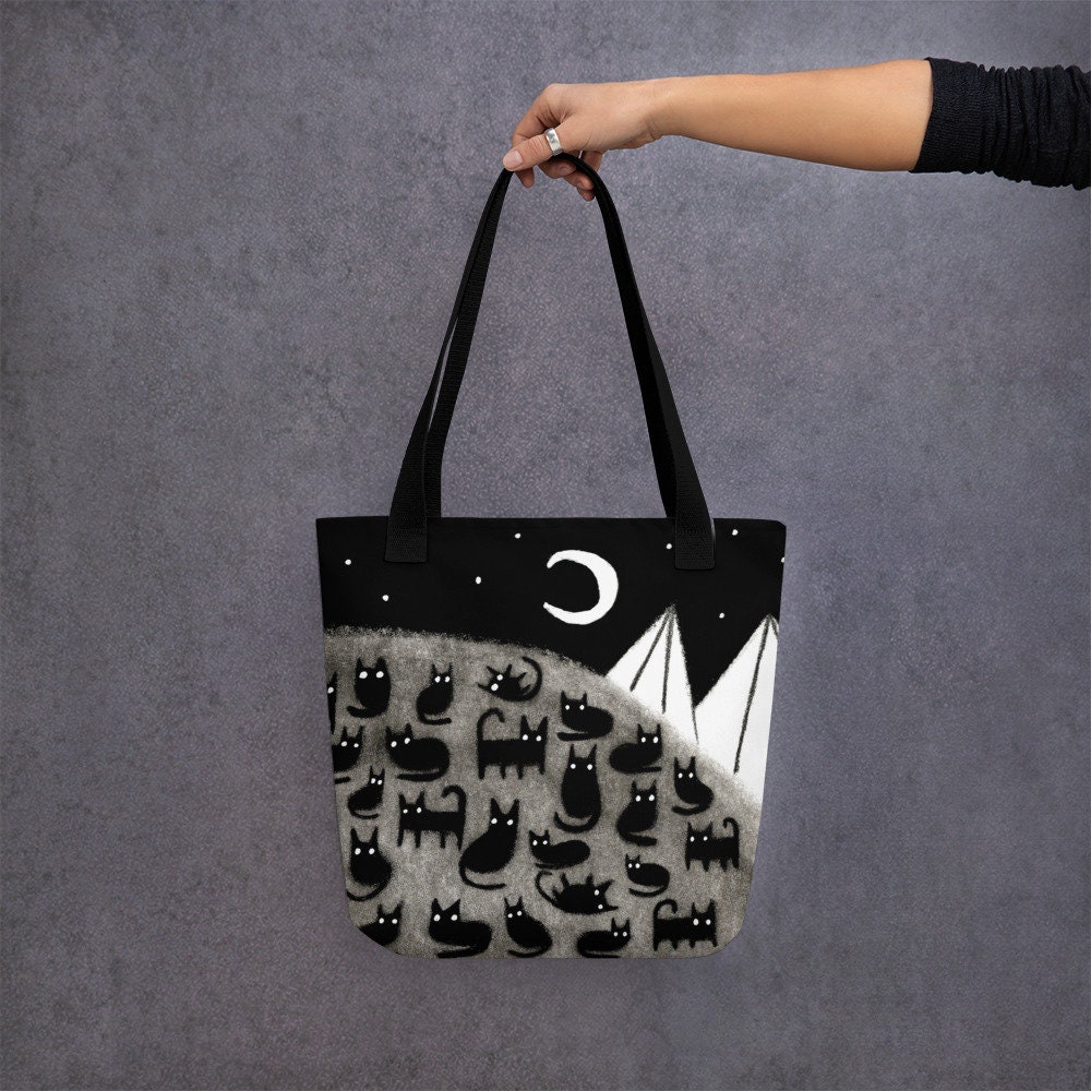 Black art tote bags hotsell