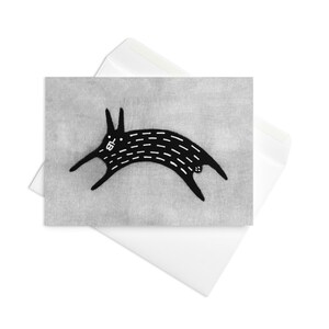 CARTE DE VOEUX Lapin noir Kawaii Bunny Gothique décalé Illustration fantaisiste pendaison de crémaillère gothique cadeau d'anniversaire mignon printemps trouvailles de printemps