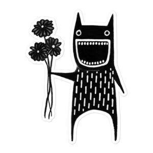 VINYL STICKER Garten Monster Blumenstrauß Botanische Volkskunst Autoaufkleber Handy Aufkleber Skurrile Sachen Pflanzen Wildblumen Goth