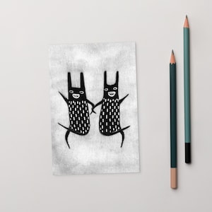 CARTÃO POSTAL ARTÍSTICO IMPRESSO 4x6 Cancan Monster Dancers Kawaii Goth Folk Art Dancing Dark Academia Cartões Postais Góticos Bonitos Peculiares Engraçados Presentes de Primavera