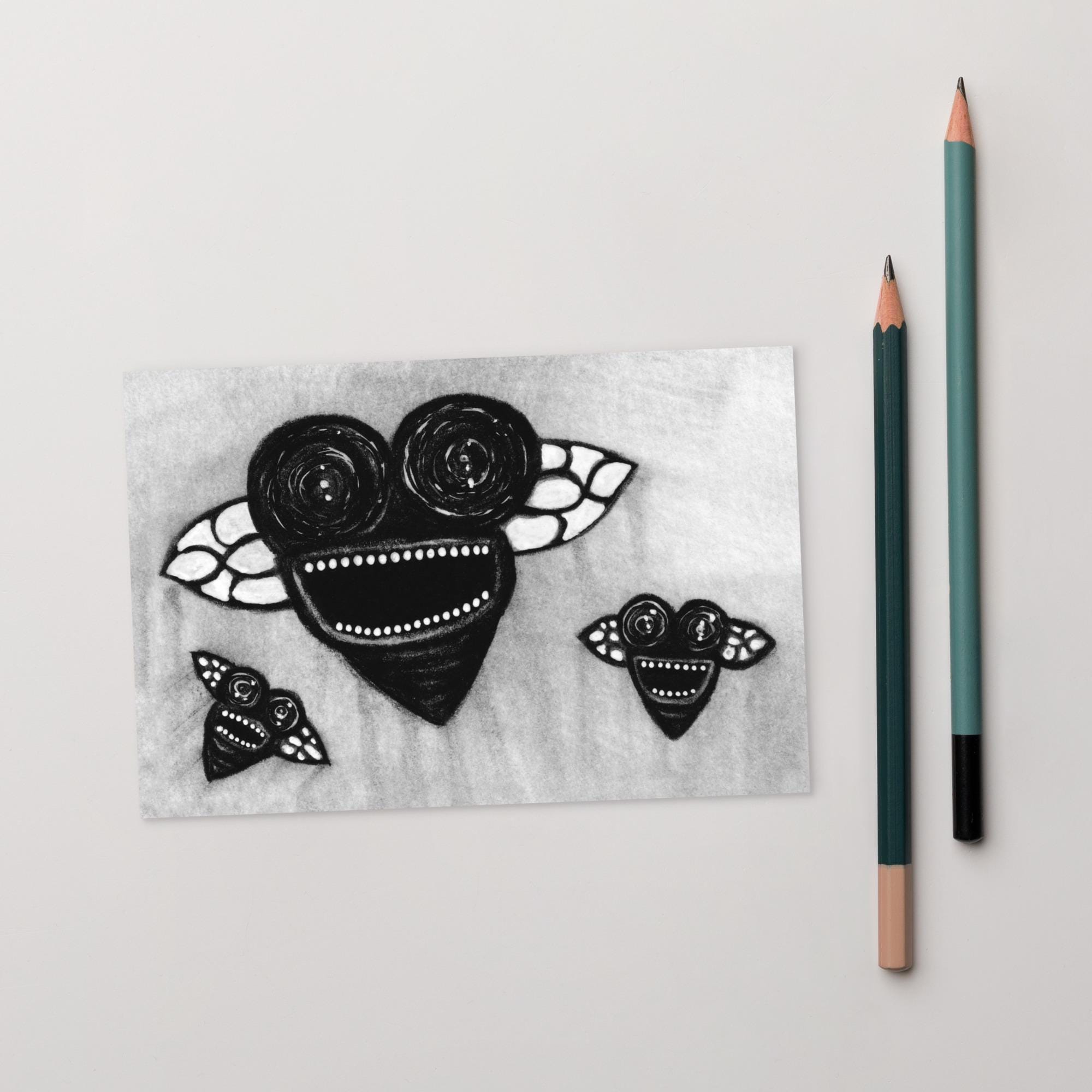 4x6 ART PRINT POSTCARD Monster Postcards Whimsical Funny Gothic