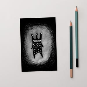 10x15cm KUNSTDRUCK POSTKARTEN Monster Kawaii Volkskunst Schräge Brieffreundschaft Geschenk skurril Einweihungsparty Einzugskarte Gruselige Goth Geburtstagsgeschenke Gothic