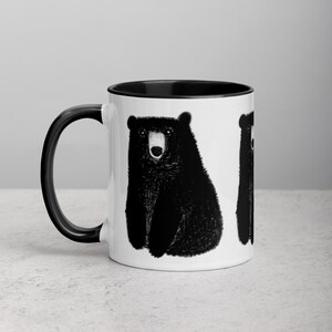 11oz COFFEE MUG Black Bear Folk Art Quirky Tea Lover Housewarming Cottagecore Whimsical Forest Teddy Grizzly Bear Birthday Gift Christmas