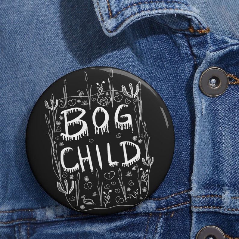 PINBACK BUTTON Bog Child Buttons Goblincore Gothic Folk Art Pin Dark Academia Witchy Birthday Gift Weirdcore Goth Punk Weird Cottagecore image 4