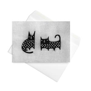 CARTE DE VUX Chat noir Kawaii Kitty excentriques et fantaisistes Invitations Goth mignon pendaison de crémaillère sorcière gothique drôle cartes d'anniversaire cadeaux de printemps