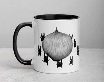 11oz COFFEE MUG Onion Dancers Rabbit Monsters Funny Goblincore Gothic Dark Academia Witchy Birthday Gift Weirdcore Goth Housewarming