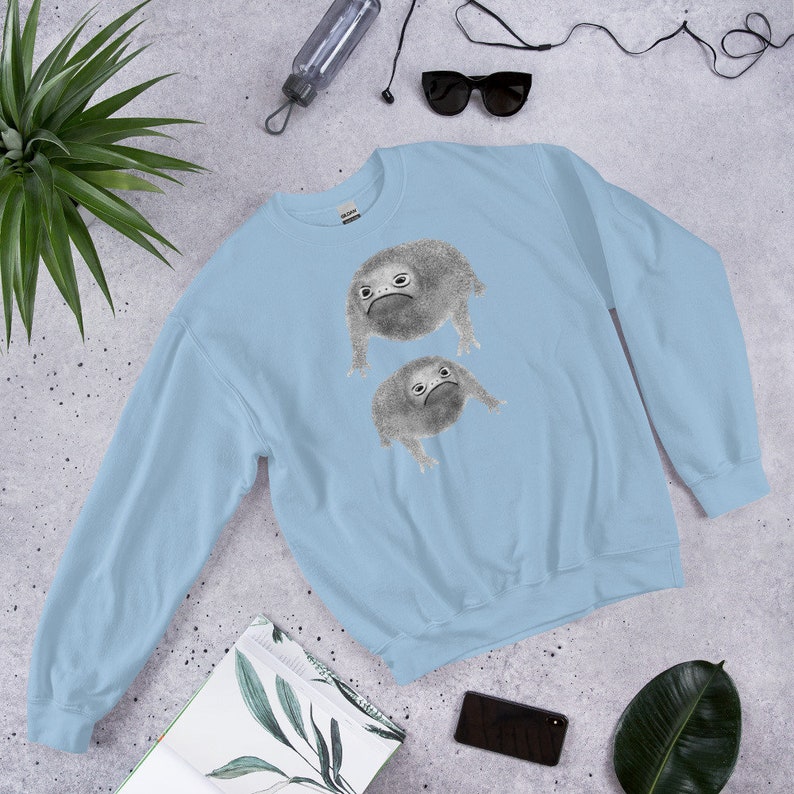 SWEATSHIRT Weird Frog Goblincore Christmas Cottagecore Birthday Gifts Jumper Funny Toad Sweater Quirky Whimsical Cute Grumpy Frown Rain Frog