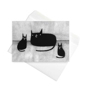 BIGLIETTO D'AUGURI Gatto Nero Kawaii Gattino Bizzarro Inviti Stravaganti Carini Gotici Inaugurazione della Casa Stregata Gotico Divertenti Biglietti di Compleanno Regalo per Amante dei Gatti