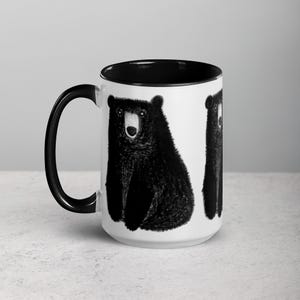 15 Unzen Kaffee Tasse Schwarzbär Folk Art schrullig Tee-Liebhaber Housewarming Cottagecore Wunderlich Wald Teddy Grizzly Bär Geburtstag Geschenk Frühling Geschenke